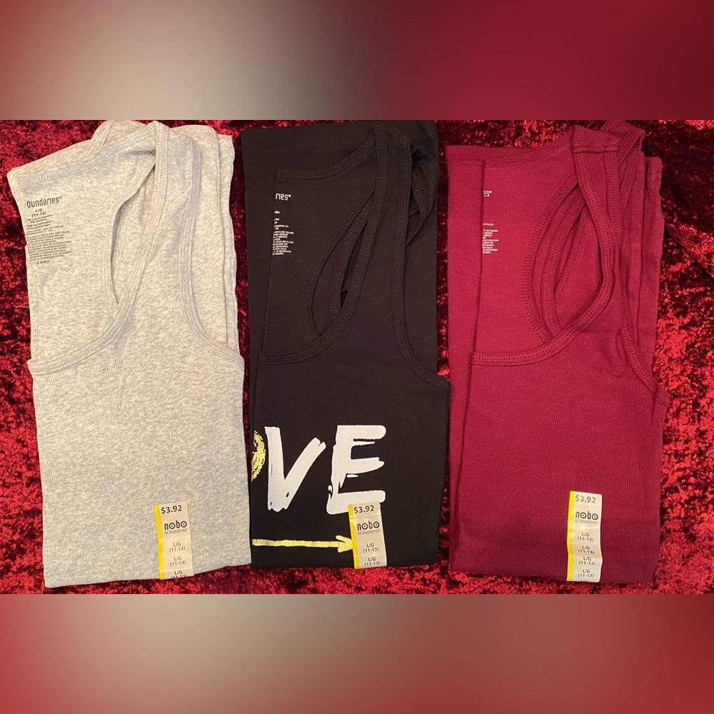 BNWOT NOBO No Boundaries 3 Pack Ribbed Tank Tops Size: L Multiple Colors